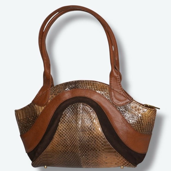 1970s J. Renee Mixed Media Leather Bag - Picture 2 of 4